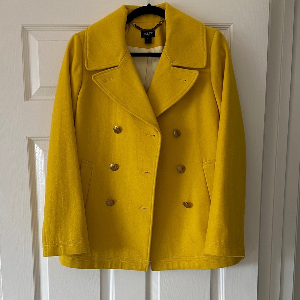 J. Crew Women's Vibrant Yellow Peacoat